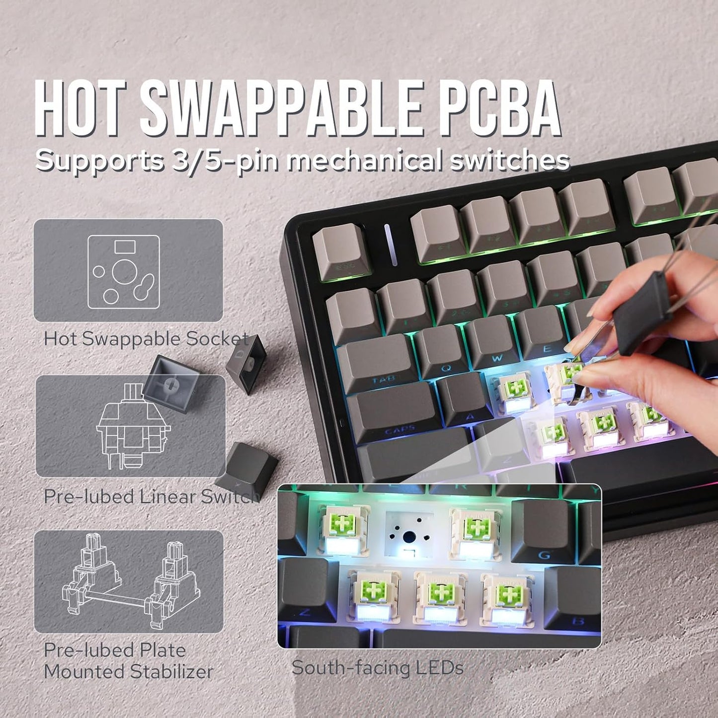 Silent Mechanical Keyboard™ W/ Metal Aviator Keyboard Cable